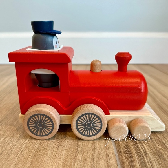 2pc Toy Train with Penguin Conductor Peg Pal - Hearth & Hand Magnolia - Picture 8 of 11